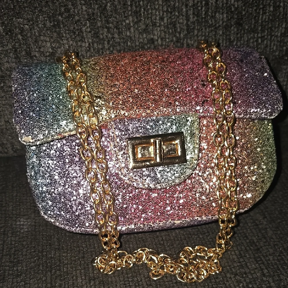 Glittery Rainbow Chain Bag - Picture 7 of 9